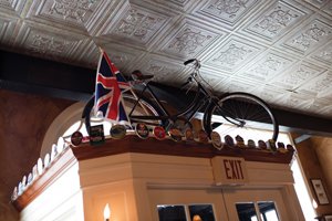 Bull’s Head Public House: Yes, that's a bike above the door—vintage and donated by a loyal patron